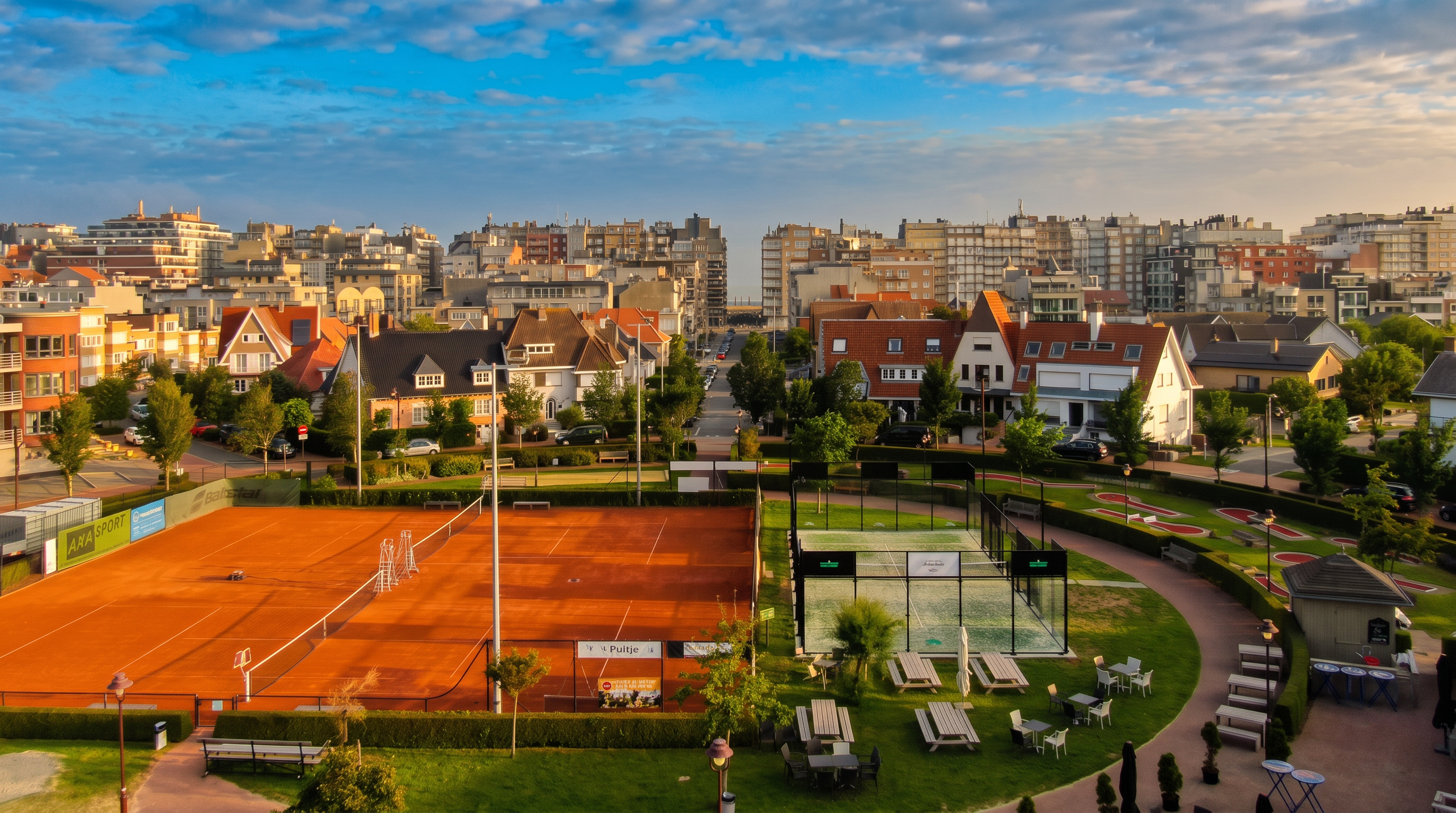 Het minigolfparcours naast de tennis- en padelbanen
